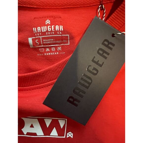 Men's Raw Gear Sweatshirt Small Short Sleeve Red ~ RG414 By Bradley Martyn ✨NEW✨ - Picture 5 of 6